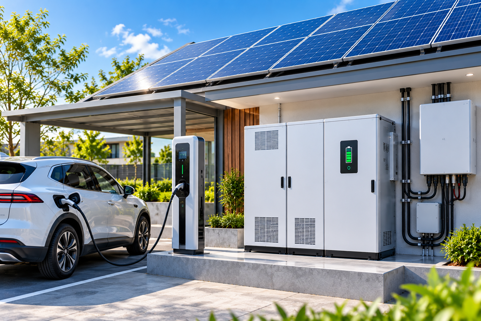 Solar panels with rechargeable battery storage